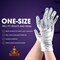 Metallic Silver Costume Gloves - Shiny Silver Princess Evening Stretch Dress Tea Glove Set for Men, Women and Kids